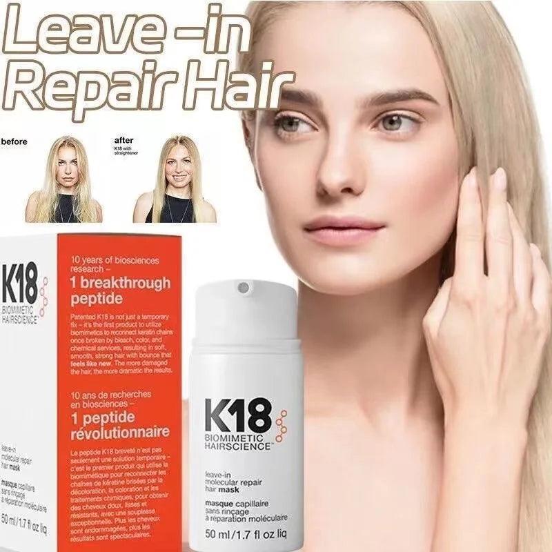 K18 Leave-In Molecular Repair Hair Mask Deep Conditioning Keratin Treatment Soften Hair Smoothing Healthy Hair Care 50ml 150ml